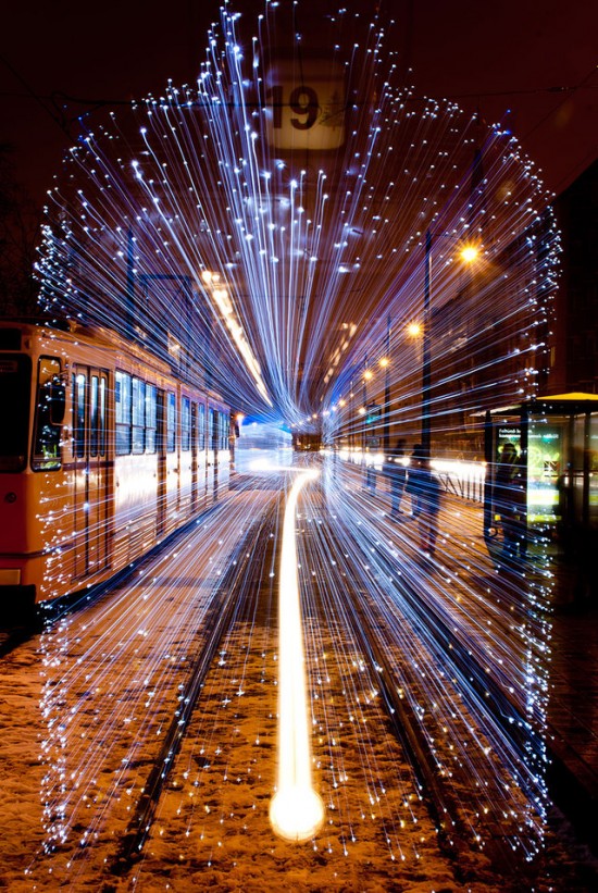 30,000 LED Lights Turn Budapest's Trams Into Futuristic Time Machines 003
