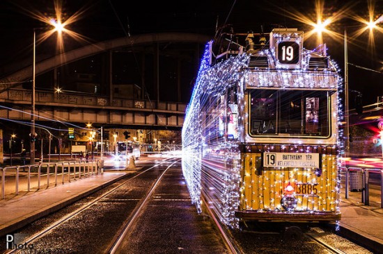 30,000 LED Lights Turn Budapest's Trams Into Futuristic Time Machines 007