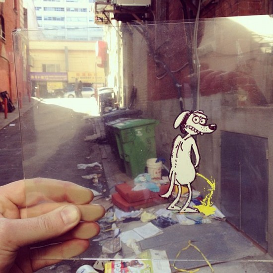 Artist Inserts Cartoons Into Real-World Situations 001