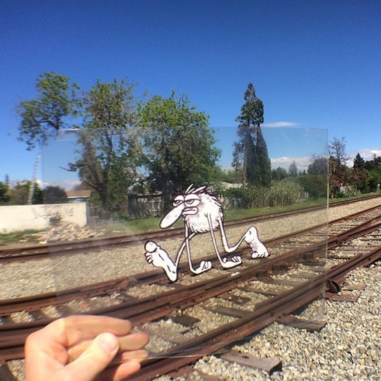 Artist Inserts Cartoons Into Real-World Situations 014
