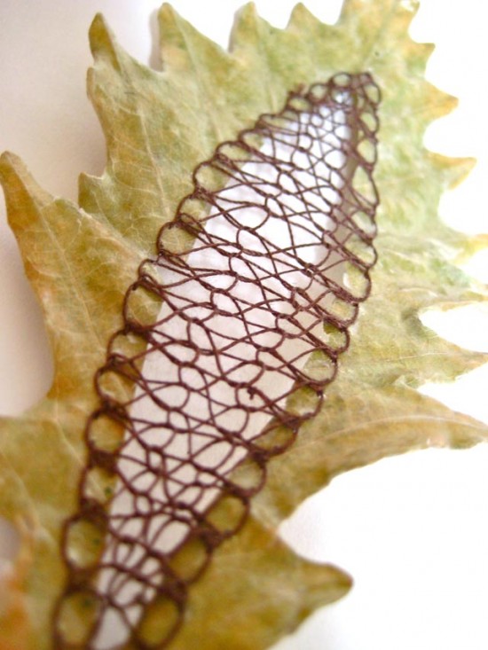 Beautifully Delicate Embroidered Leaves by Hillary Fayle 004