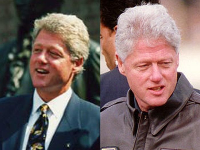 Bill Clinton Before (1993) and After (1999)
