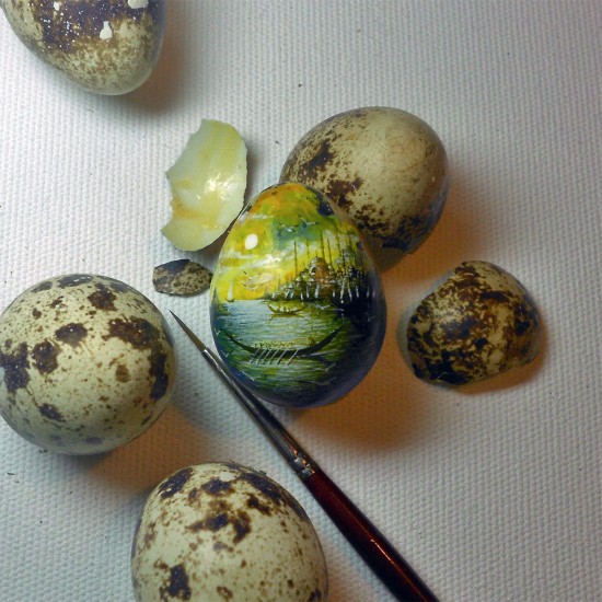 New Impossibly Tiny Landscapes Painted on Food by Hasan Kale 003