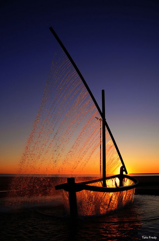 Ship Fountain In Valencia, Spain